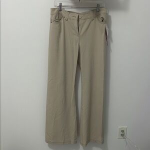 Esther Chen Pink Buddah Tan Wide Leg Trousers